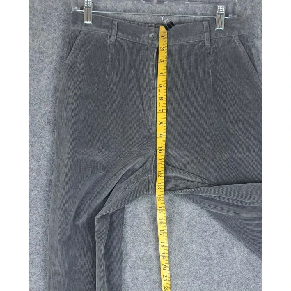 LL Bean Jeans Women  Size 12 Original Fit Straight Gray Stretch Corduroy‎ 28x28